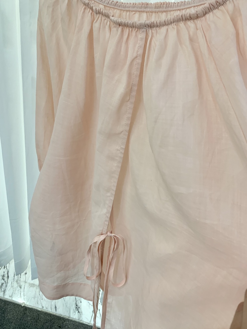 FABRIC韓國東大門直郵女士新品休閑時尚襯衫蕾絲衫亞麻開衩FABRIC襯衫/蕾絲衫