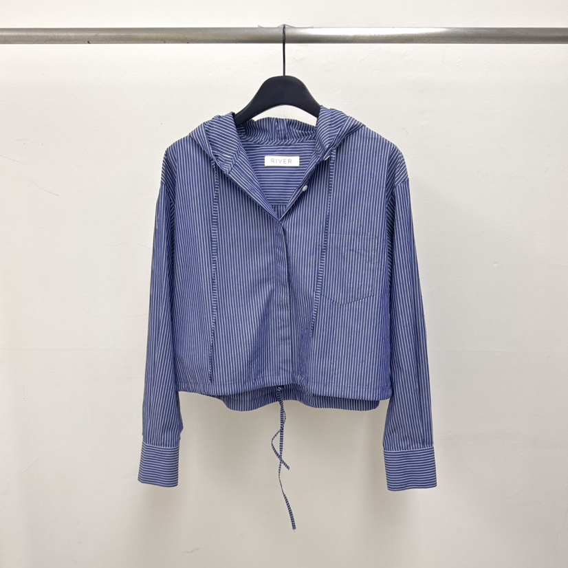 RIVER韓國直郵女裝新款時尚熱賣休閑襯衫蕾絲衫連帽衫口袋WATER/RIVER襯衫/蕾絲衫圖色2
