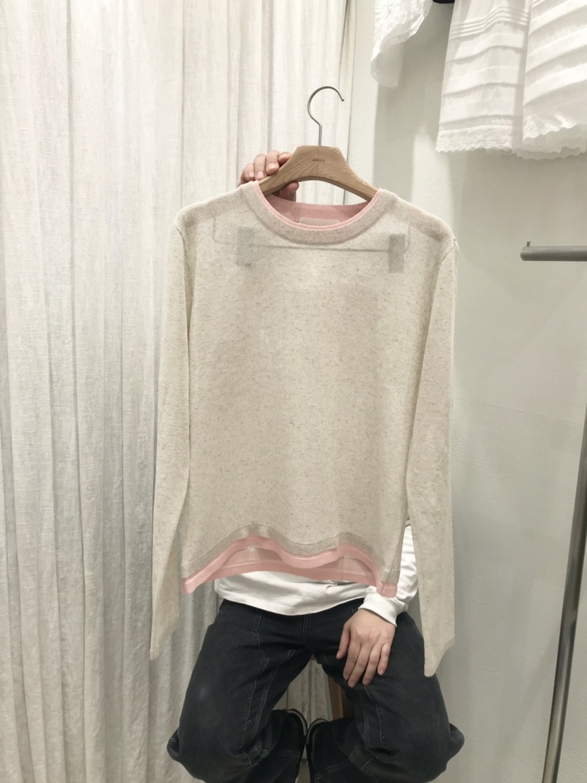 AHOY韓國直郵實拍女士新款推薦職業人氣休閑26春夏針織衫撞色AHOY針織衫圖色1