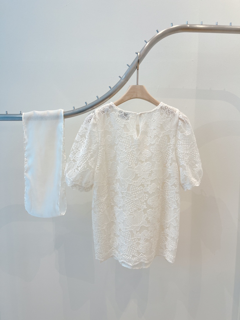 OVE韓國直郵實拍女裝新款26春夏熱賣休閑襯衫蕾絲衫含圍巾OVE襯衫/蕾絲衫