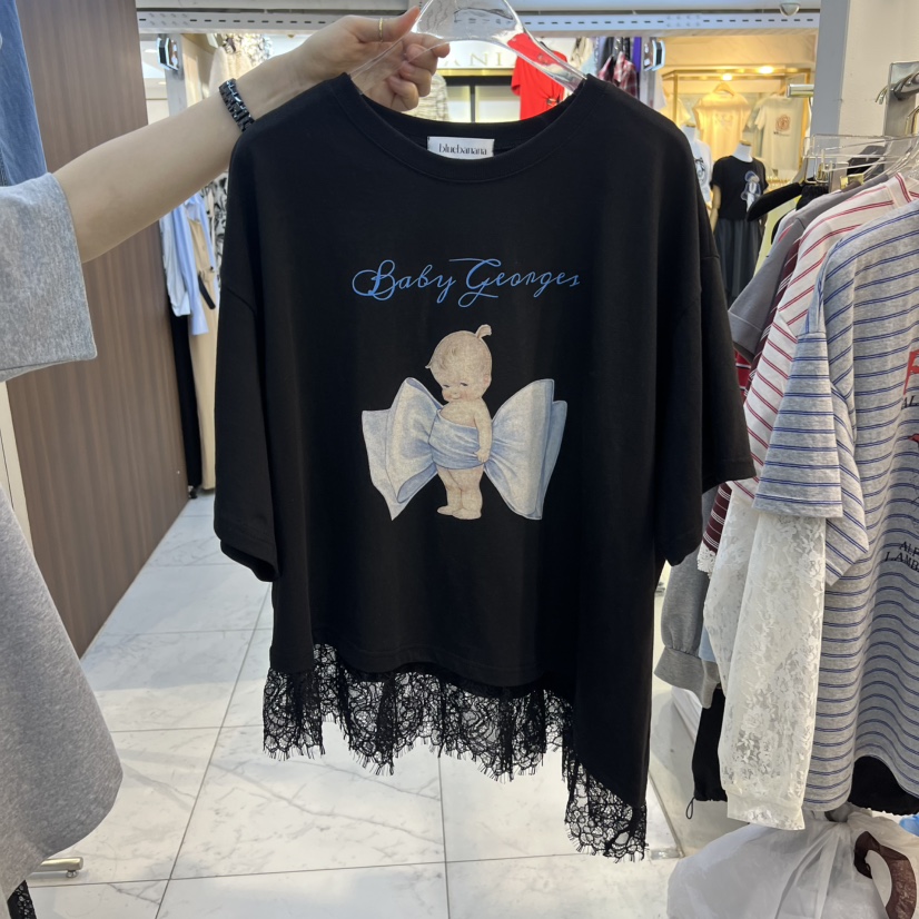 BLUE BANANA韓國直郵實拍女裝新款時尚推薦職業T恤假兩件BLUE BANANAT恤圖色1