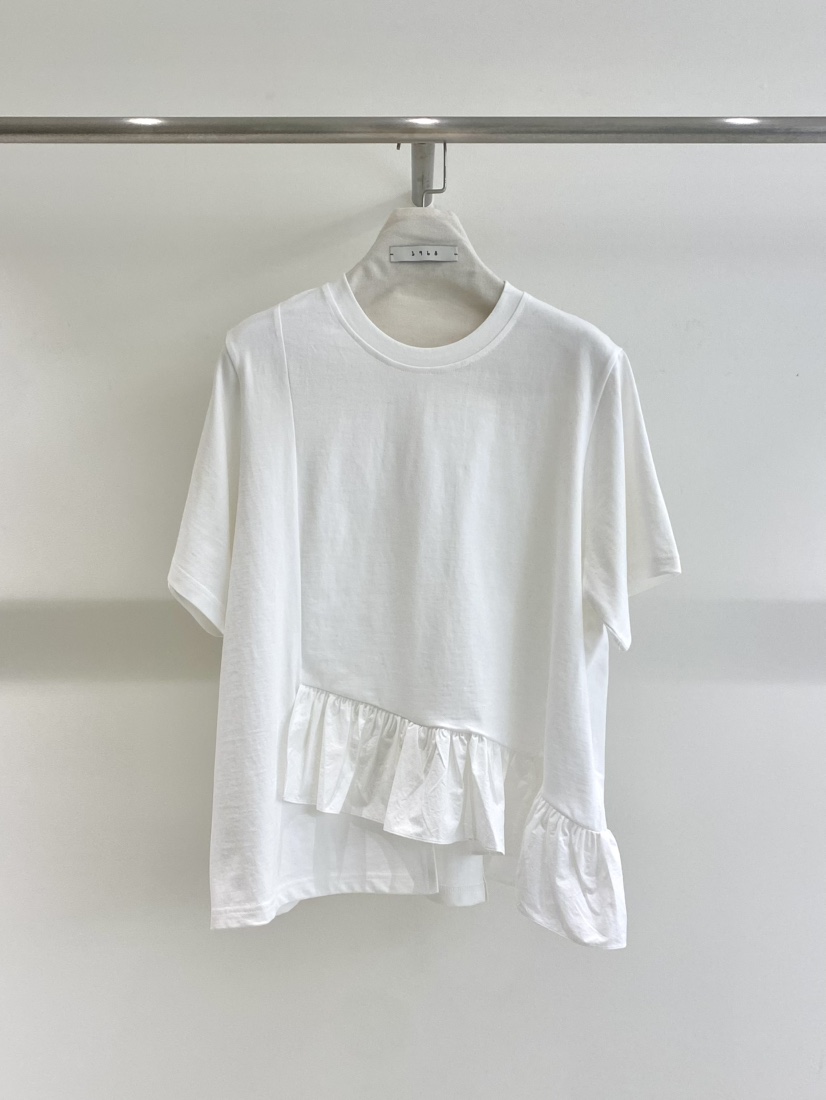 1968韓國直郵女裝新品時尚人氣推薦26春夏T恤不對稱荷葉邊1968/YEOUYAT恤圖色1