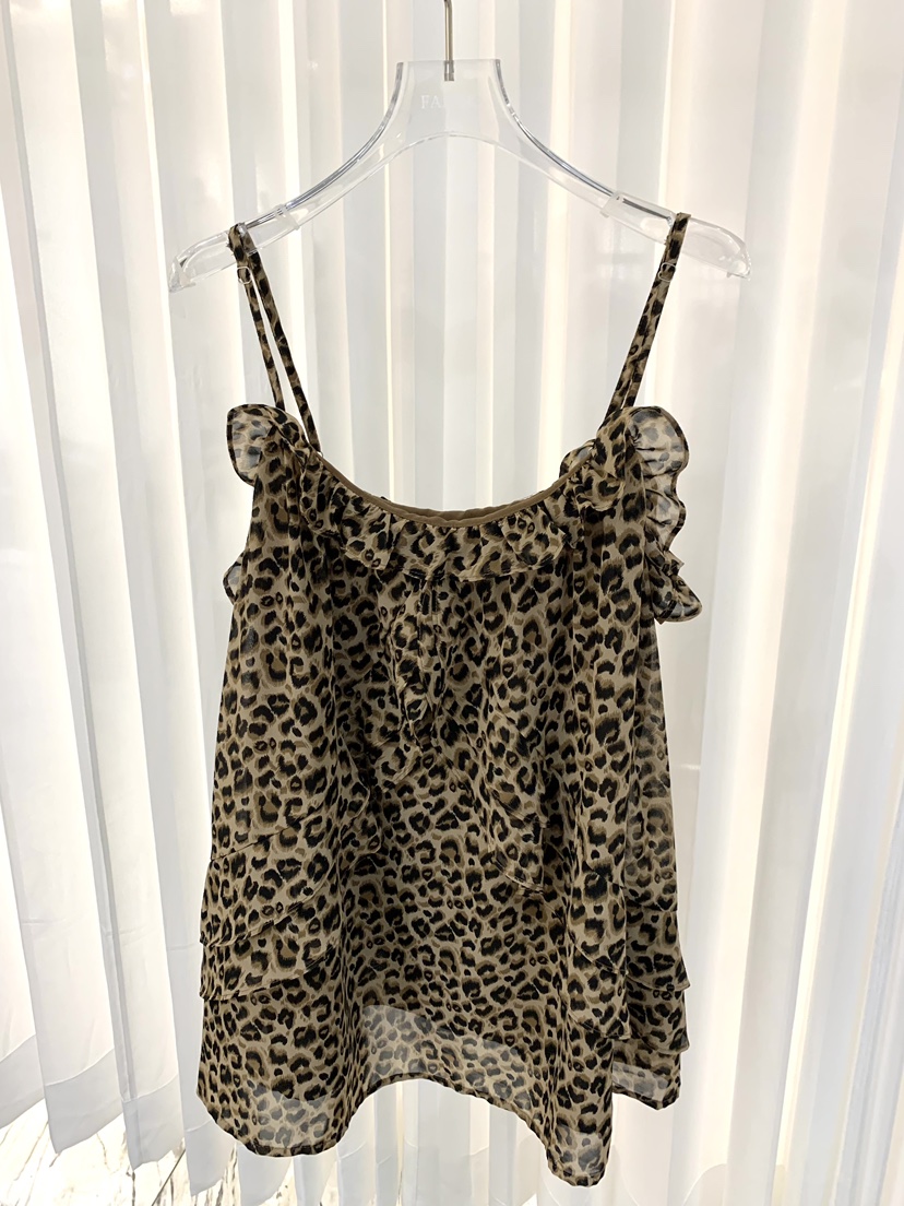 FABRIC韓國東大門代購女裝新品熱賣時尚吊帶背心豹紋圍巾FABRIC吊帶/背心圖色1