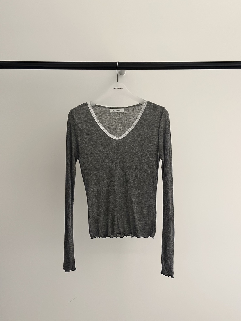 ANDTERRACE韓國直郵實拍女士新品熱賣人氣時尚26春夏長袖T恤ANDTERRACE長袖T恤圖色2