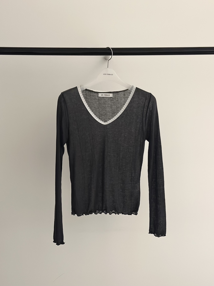 ANDTERRACE韓國直郵實拍女士新品熱賣人氣時尚26春夏長袖T恤ANDTERRACE長袖T恤圖色3