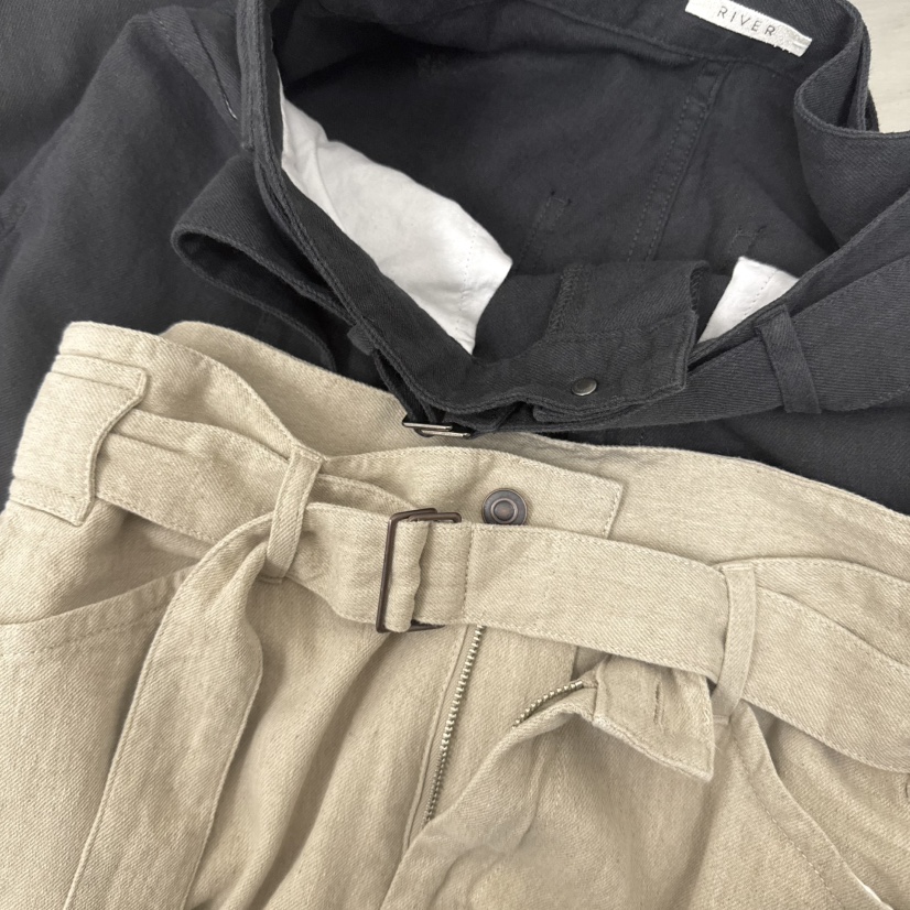 RIVER韓國代購女裝新品26春夏推薦人氣時尚休閑褲含腰帶棉WATER/RIVER休閑褲