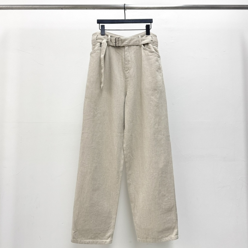 RIVER韓國代購女裝新品26春夏推薦人氣時尚休閑褲含腰帶棉WATER/RIVER休閑褲圖色1