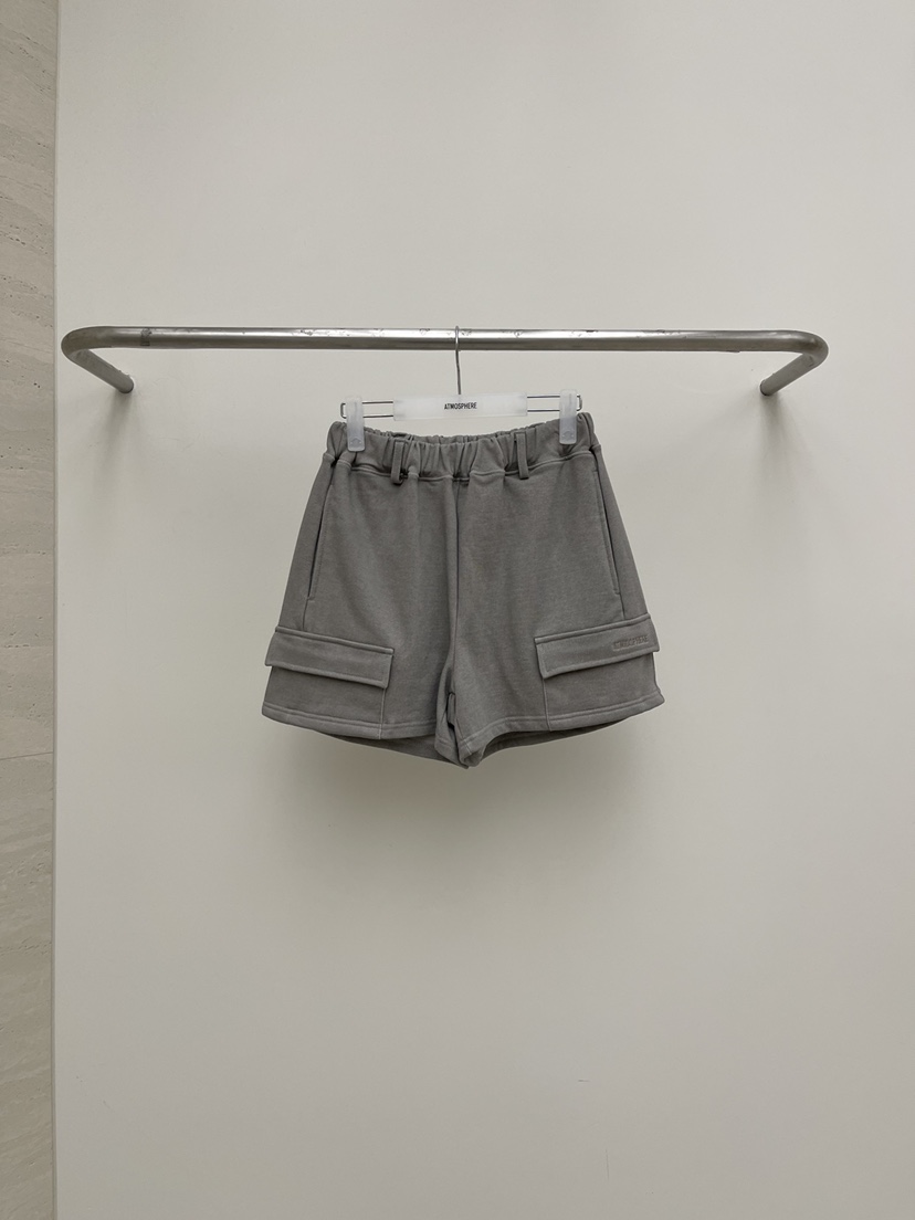 ATMOSPHERE韓國東大門代購女士新款26春夏人氣短褲工裝豬皮ATMOSPHERE/BLING短褲圖色1