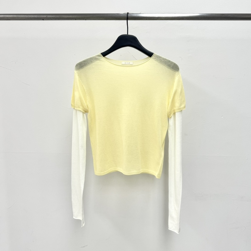 RIVER韓國東大門代購女士新品人氣職業時尚休閑推薦長袖T恤WATER/RIVER長袖T恤圖色1