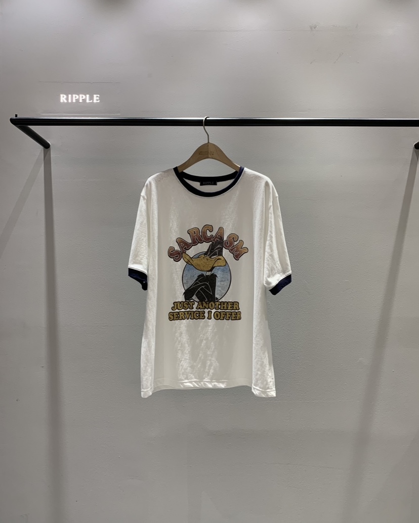 RIPPLE-P韓國直郵女士新款26春夏推薦時尚職業休閑熱賣T恤RIPPLE-PT恤圖色1