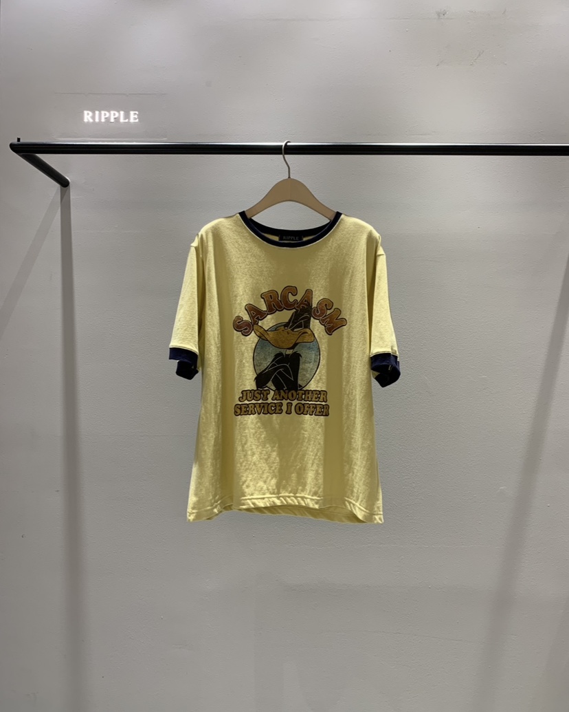 RIPPLE-P韓國直郵女士新款26春夏推薦時尚職業休閑熱賣T恤RIPPLE-PT恤圖色2