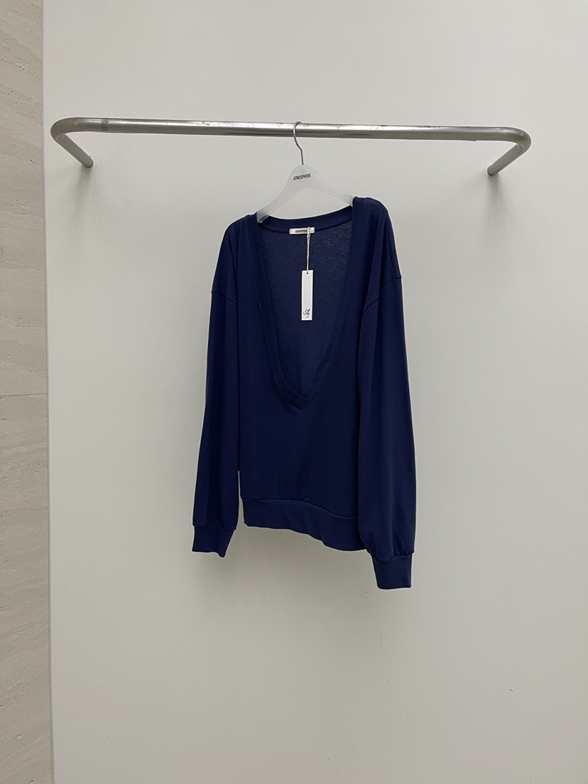 ATMOSPHERE韓國直郵實拍女裝新品熱賣休閑職業人氣長袖T恤ATMOSPHERE/BLING長袖T恤圖色3深藍色