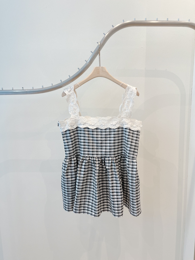 OVE韓國東大門代購女裝新款26春夏熱賣時尚推薦吊帶背心格子OVE吊帶/背心