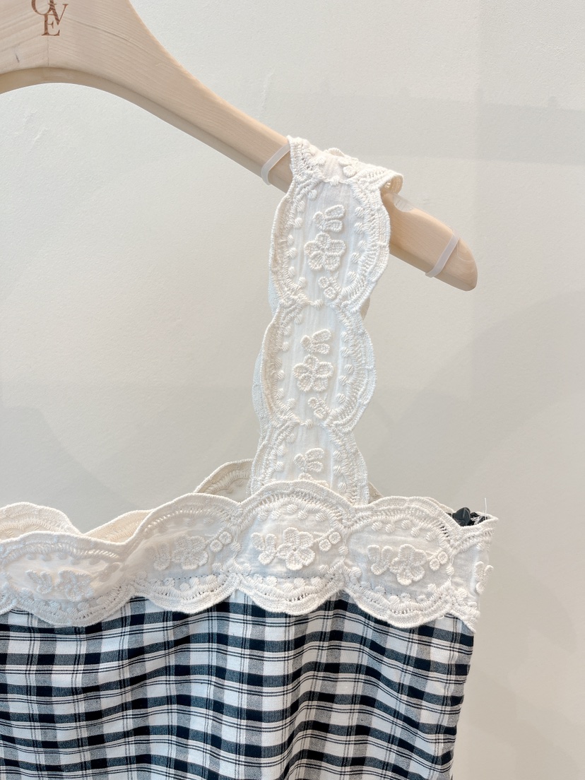 OVE韓國東大門代購女裝新款26春夏熱賣時尚推薦吊帶背心格子OVE吊帶/背心