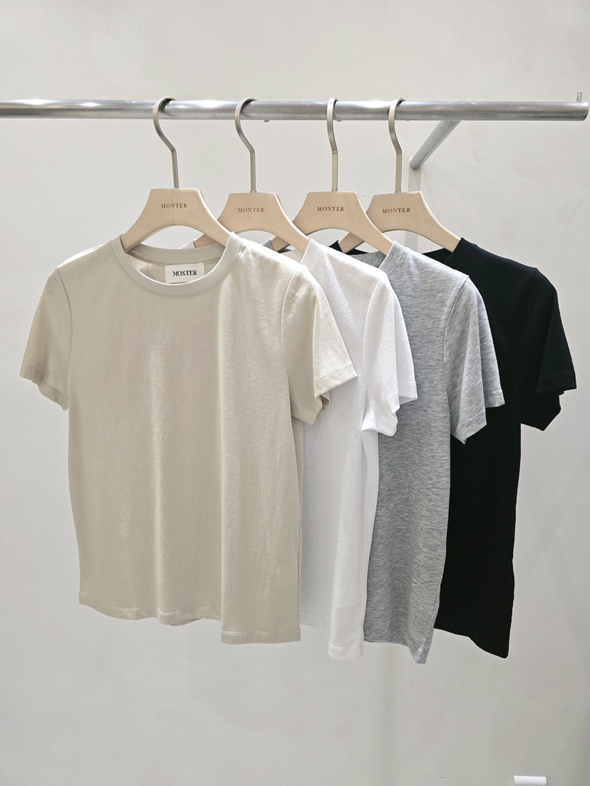 MONTER韓國東大門直郵女裝新品休閑26春夏職業熱賣T恤天絲MONTERT恤