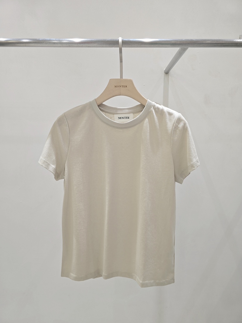 MONTER韓國東大門直郵女裝新品休閑26春夏職業熱賣T恤天絲MONTERT恤圖色1