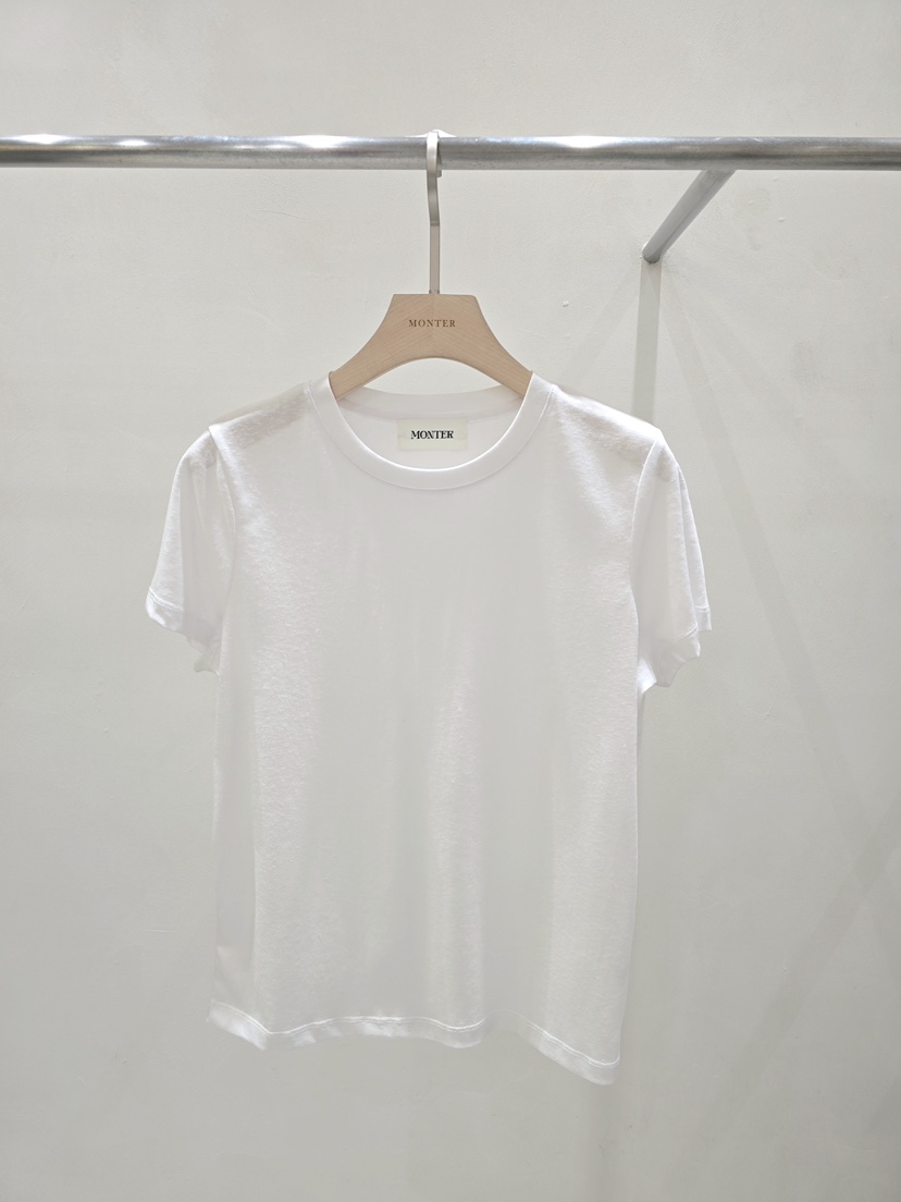 MONTER韓國東大門直郵女裝新品休閑26春夏職業熱賣T恤天絲MONTERT恤圖色2