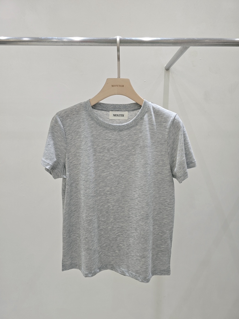 MONTER韓國東大門直郵女裝新品休閑26春夏職業熱賣T恤天絲MONTERT恤圖色4
