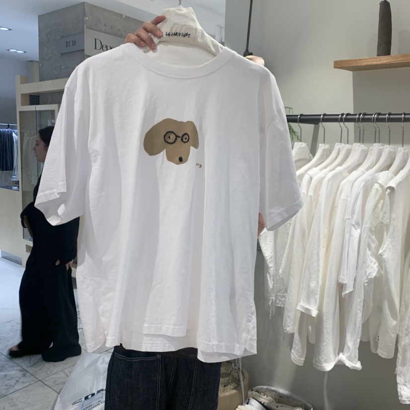 LE JARDINET韓國東大門代購女士新品26春夏時尚推薦T恤狗狗LE JARDINETT恤圖色1