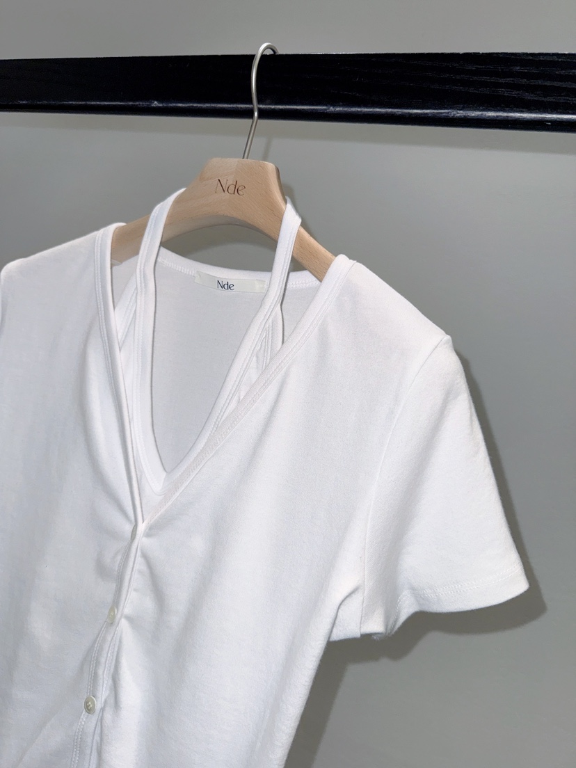 NDE韓國直郵實拍女裝新款人氣職業休閑時尚26春夏T恤開衫BOHEME_NDET恤