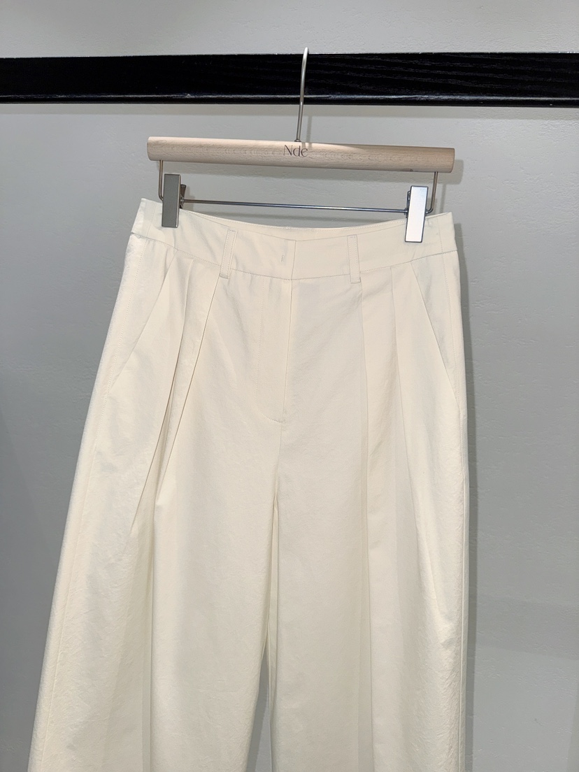 NDE韓國直郵女裝新品時尚人氣推薦26春夏職業休閑褲棉質褶裥BOHEME_NDE休閑褲