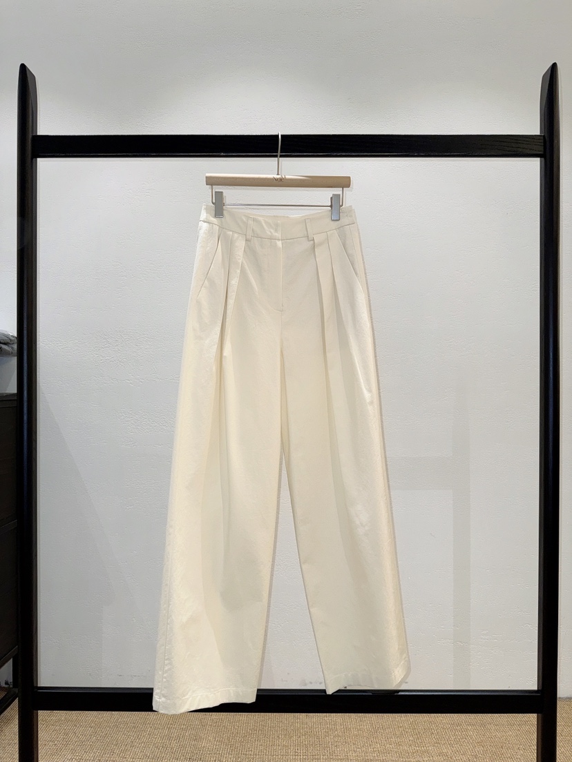 NDE韓國直郵女裝新品時尚人氣推薦26春夏職業休閑褲棉質褶裥BOHEME_NDE休閑褲圖色1