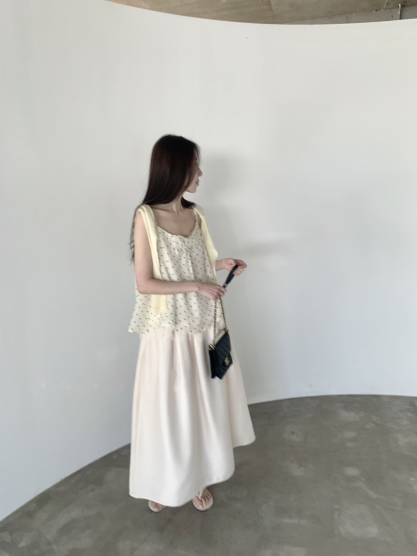 LE AVE韓國直郵實拍女士新品休閑職業熱賣人氣吊帶背心緞LE AVE吊帶/背心