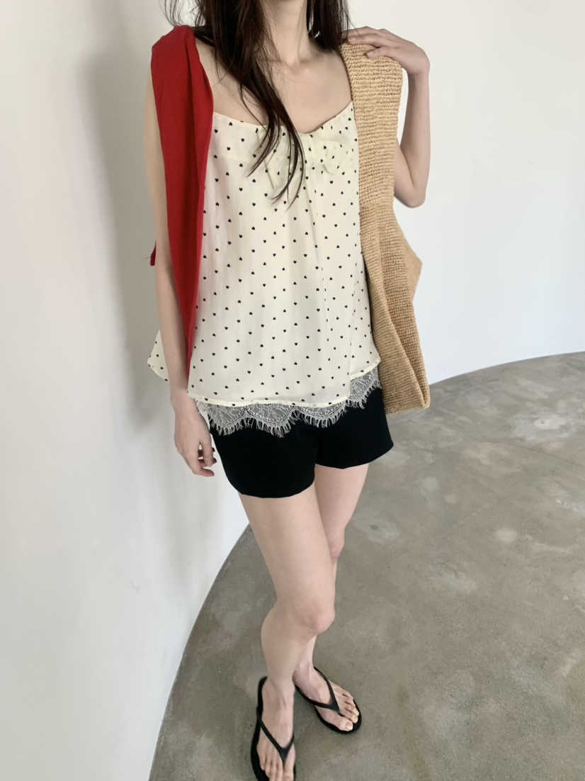 LE AVE韓國直郵實拍女士新品休閑職業熱賣人氣吊帶背心緞LE AVE吊帶/背心