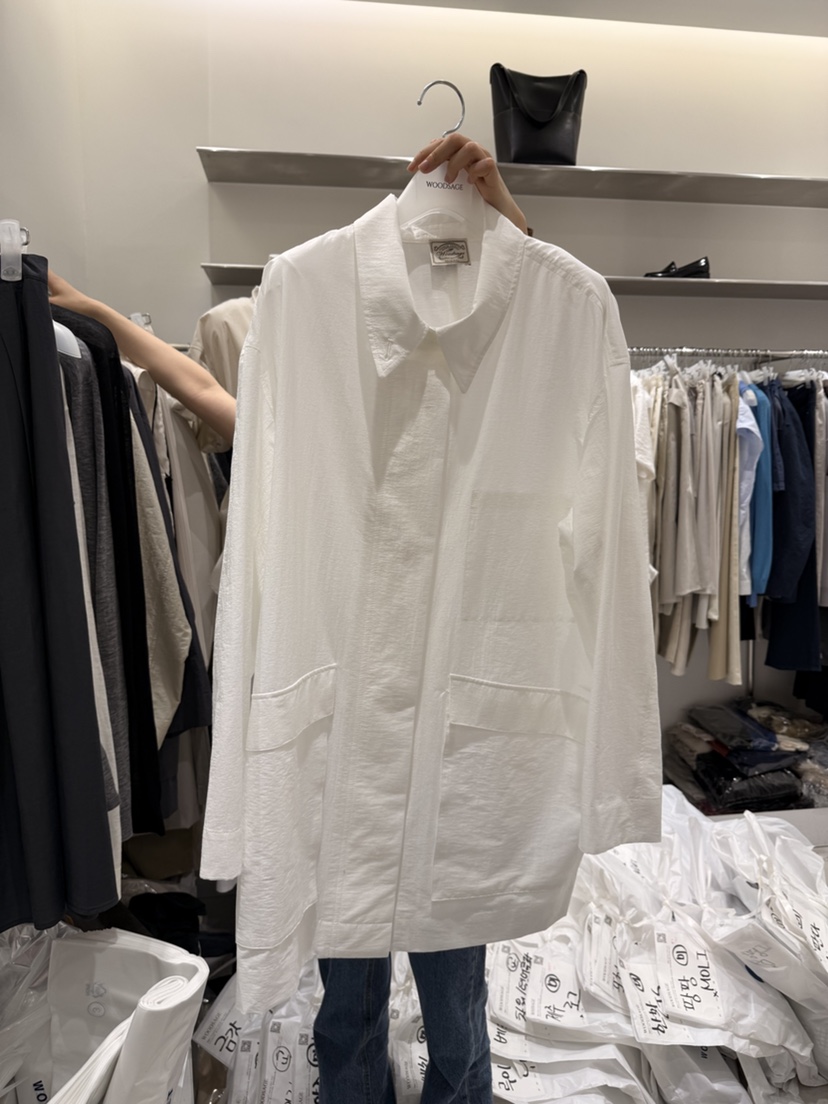 WOOD SAGE韓國東大門直郵女裝新款推薦熱賣長款風衣亞麻WOOD SAGE長款風衣圖色1