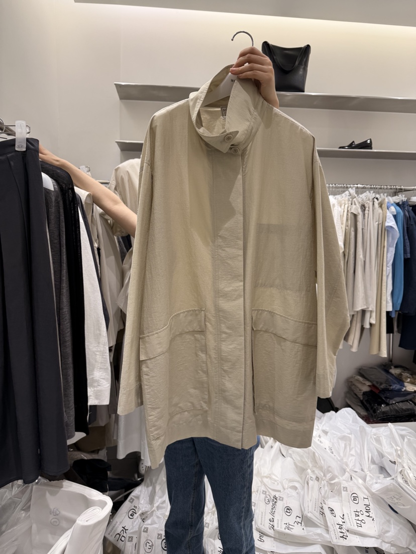 WOOD SAGE韓國東大門直郵女裝新款推薦熱賣長款風衣亞麻WOOD SAGE長款風衣圖色2