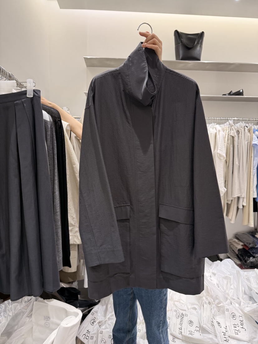 WOOD SAGE韓國東大門直郵女裝新款推薦熱賣長款風衣亞麻WOOD SAGE長款風衣圖色3