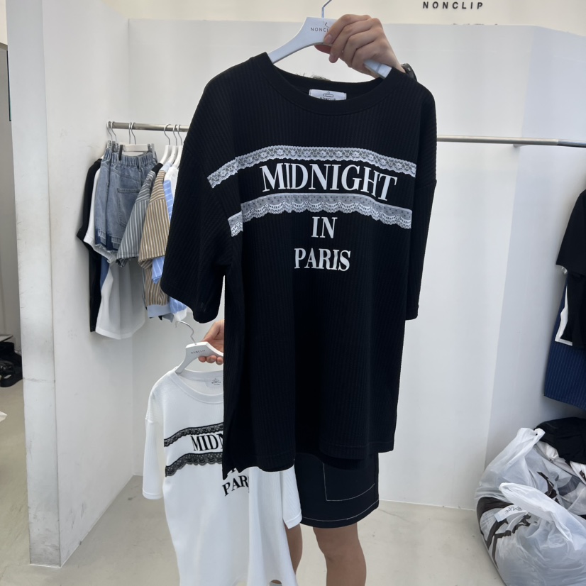 NON CLIP韓國東大門直郵女裝新款人氣時尚休閑熱賣T恤蕾絲NON CLIPT恤圖色1