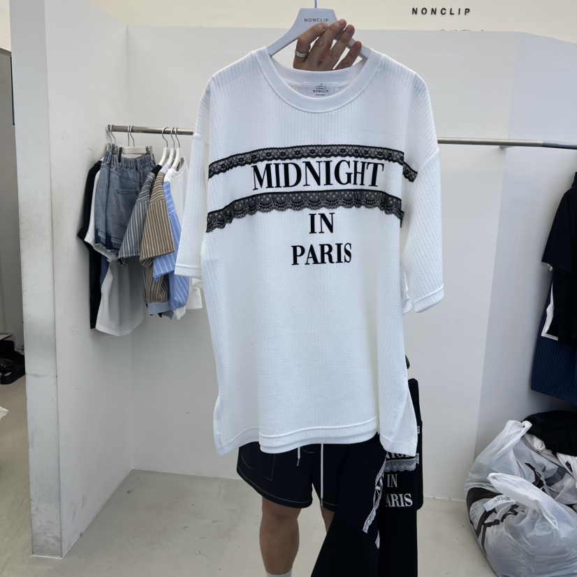 NON CLIP韓國東大門直郵女裝新款人氣時尚休閑熱賣T恤蕾絲NON CLIPT恤圖色2