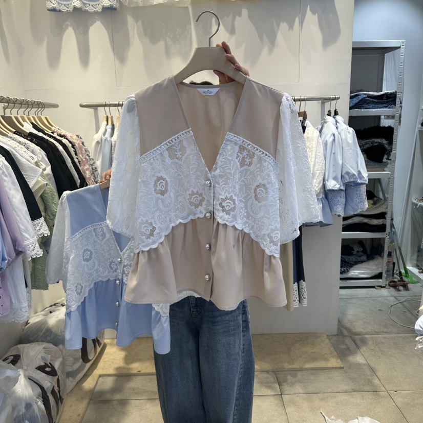 LADYBUG/ADORABLE韓國代購女士新品職業26春夏襯衫蕾絲衫ADORABLE/LADYBUG襯衫/蕾絲衫圖色2