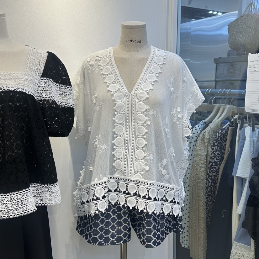 LADYBUG/ADORABLE韓國代購女裝新品休閑時尚26春夏襯衫蕾絲衫ADORABLE/LADYBUG襯衫/蕾絲衫圖色1