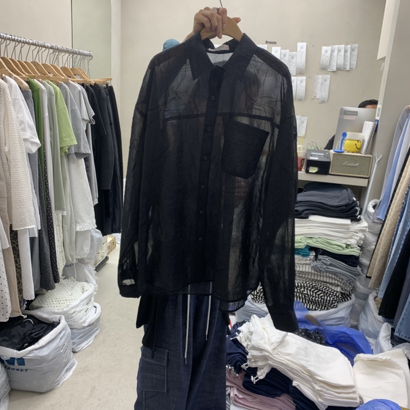 BREEZE韓國直郵實拍女士新品時尚休閑26春夏襯衫蕾絲衫透明BREEZE襯衫/蕾絲衫圖色3