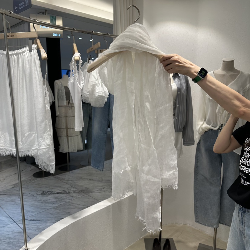 ACKER韓國東大門代購女裝新款人氣26春夏圍巾披肩亞麻圍巾ACKER圍巾/披肩