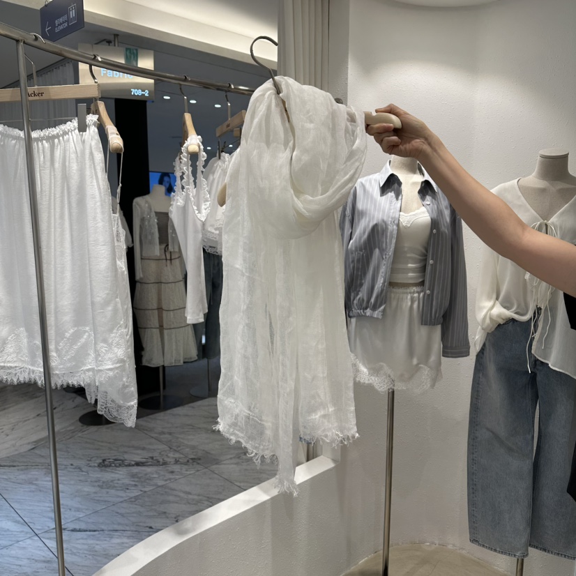 ACKER韓國東大門代購女裝新款人氣26春夏圍巾披肩亞麻圍巾ACKER圍巾/披肩圖色1圍巾