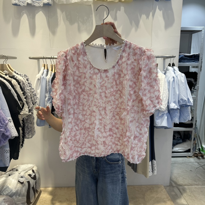 LADYBUG/ADORABLE韓國直郵女士新款時尚熱賣26春夏襯衫蕾絲衫ADORABLE/LADYBUG襯衫/蕾絲衫圖色1