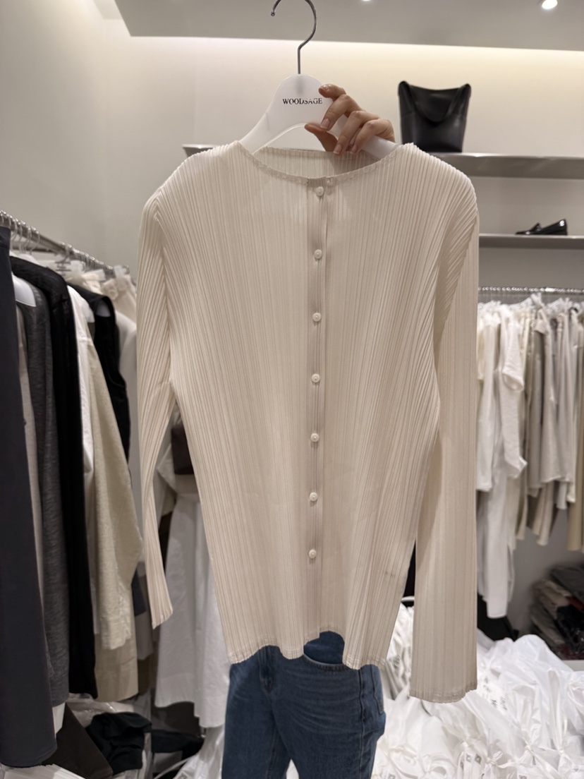WOOD SAGE韓國直郵女裝新品熱賣推薦襯衫蕾絲衫褶裥開衫WOOD SAGE襯衫/蕾絲衫圖色1