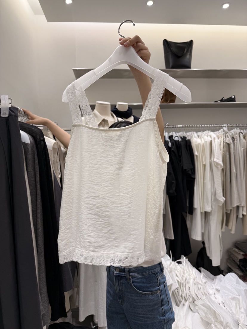 WOOD SAGE韓國代購女裝新款熱賣26春夏推薦吊帶背心蕾絲緞WOOD SAGE吊帶/背心