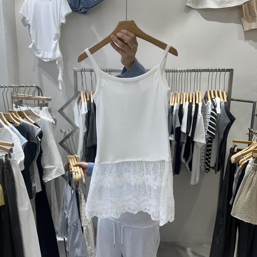 HIPTIQUE韓國直郵女士新品時尚休閑26春夏吊帶背心蕾絲長款HIPTIQUE吊帶/背心