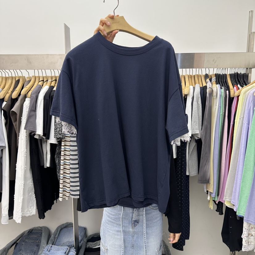 SPECIAL韓國直郵女士新品推薦休閑人氣熱賣職業26春夏T恤蕾絲SPECIALT恤圖色3