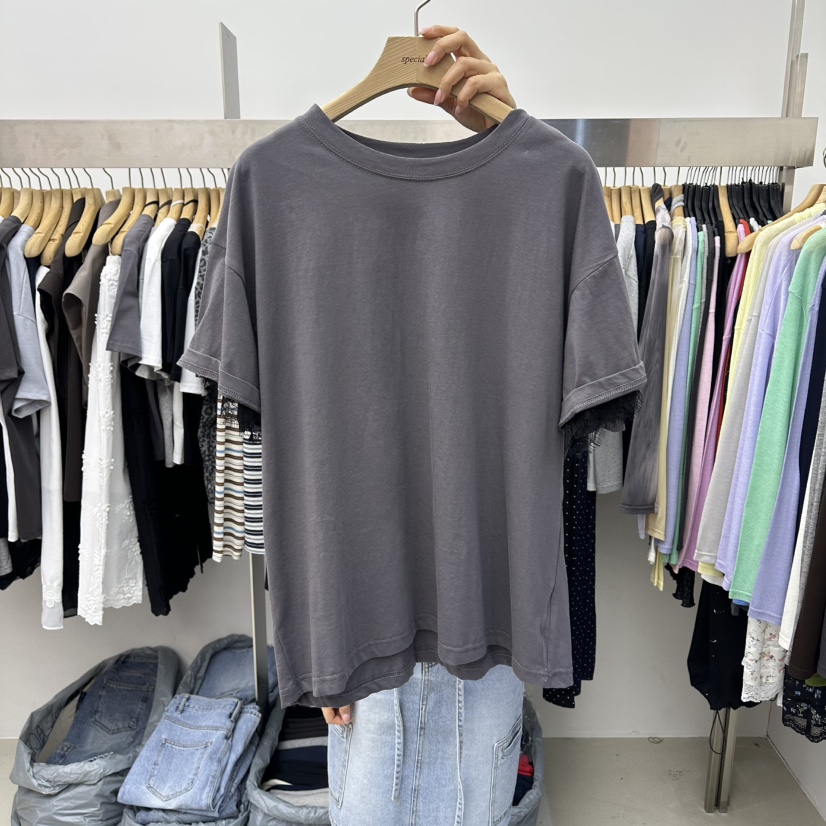 SPECIAL韓國直郵女士新品推薦休閑人氣熱賣職業26春夏T恤蕾絲SPECIALT恤圖色4