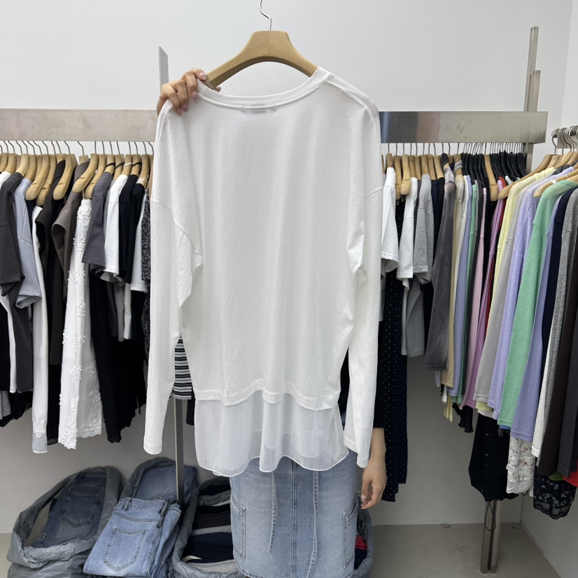 SPECIAL韓國代購女裝新品休閑熱賣職業推薦26春夏長袖T恤SPECIAL長袖T恤