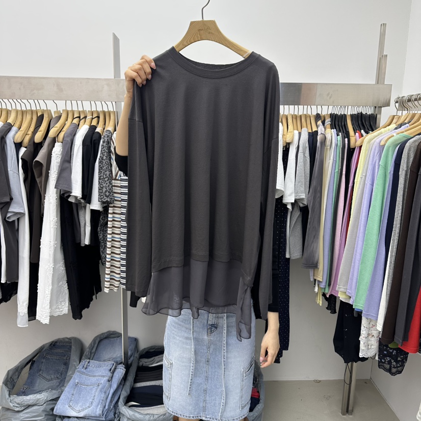 SPECIAL韓國代購女裝新品休閑熱賣職業推薦26春夏長袖T恤SPECIAL長袖T恤圖色2