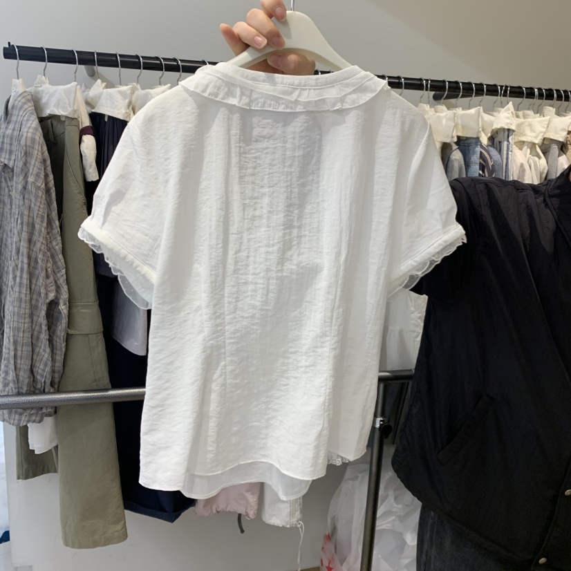 JINSIM韓國東大門代購女士新款熱賣26春夏時尚襯衫蕾絲衫JINSIM襯衫/蕾絲衫