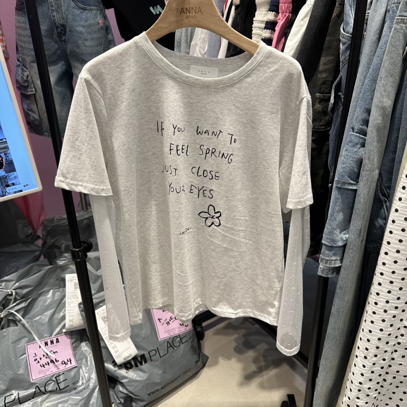 ANNA-P韓國東大門直郵女裝新品人氣時尚26春夏職業T恤蕾絲ANNA-PT恤圖色1