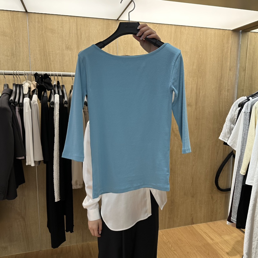 LEFANCY韓國東大門代購女士新款人氣熱賣26春夏時尚T恤船領LEFANCYT恤圖色1