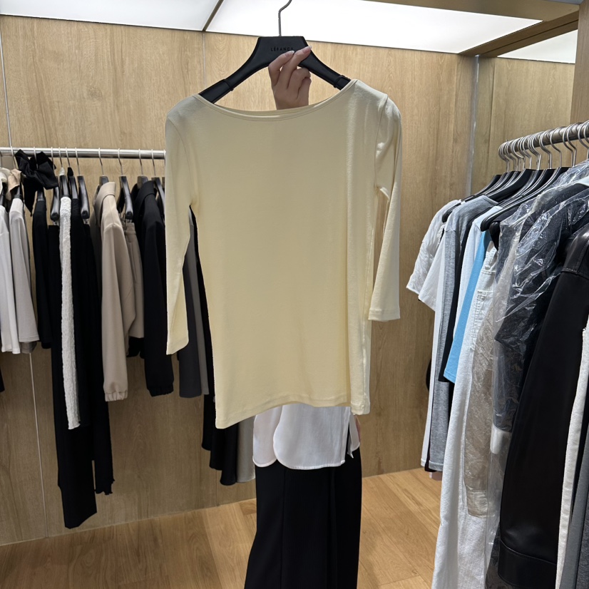 LEFANCY韓國東大門代購女士新款人氣熱賣26春夏時尚T恤船領LEFANCYT恤圖色3